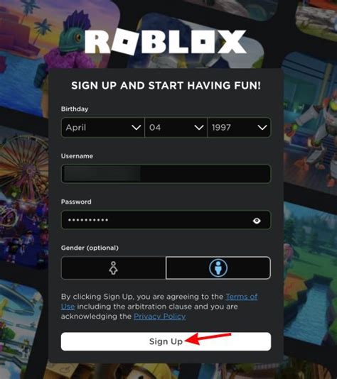 create roblox account.